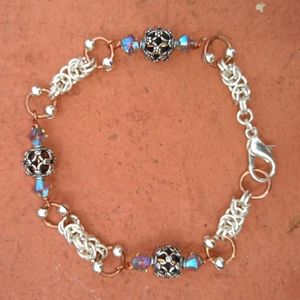 Sterling silver/Copper/Bali beads/Swarovski